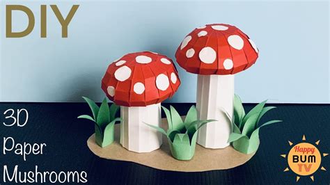 HOW TO MAKE A 3D PAPER MUSHROOM I EASY DIY PAPER CRAFTS - YouTube