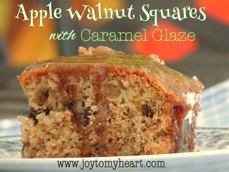 Apple Walnut Squares with Caramel Glaze – Joy To My Heart