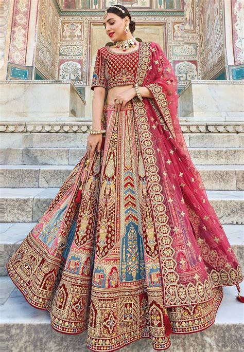 Maroon Banarasi Silk Bridal Lehenga Choli 251816