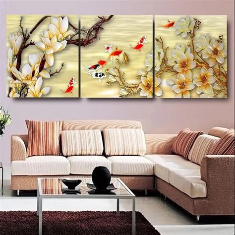 Canvas Pictures White Magnolia Wall Art Canvas Paintings Living Room Wall Decor Picture Canvas ...
