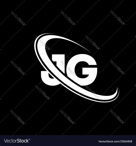 Jg logo j g design white letter jgj g letter Vector Image