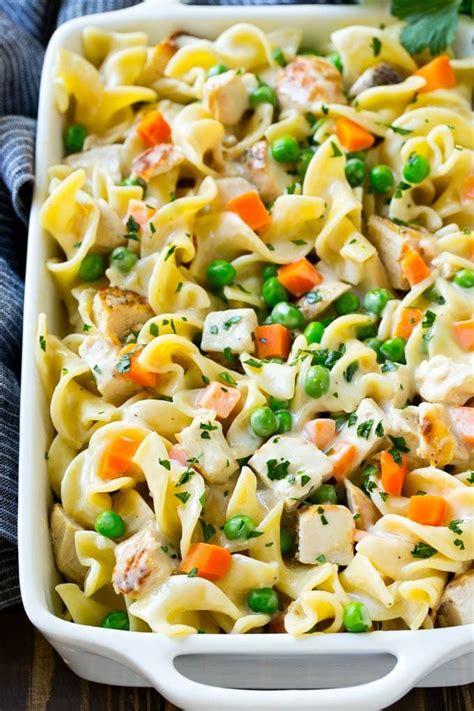 This easy and comforting chicken noodle casserole is ready in less than an hour. | Chicken ...