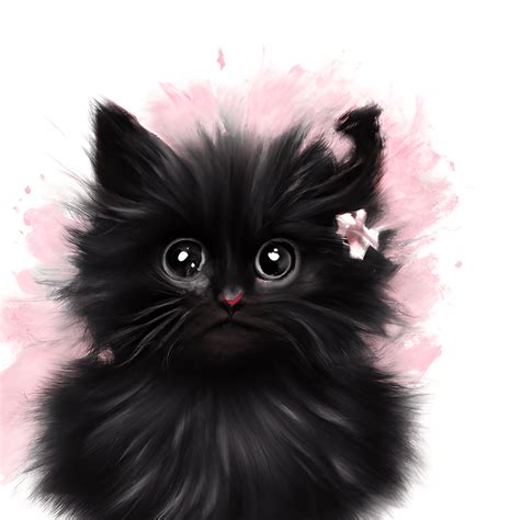 Cute Baby Fluffy Furry Feline · Creative Fabrica