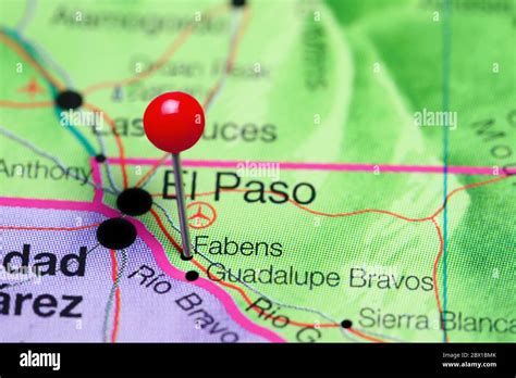 Fabens pinned on a map of Texas, USA Stock Photo - Alamy