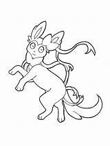 Sylveon Pokemon coloring Pages sketch template