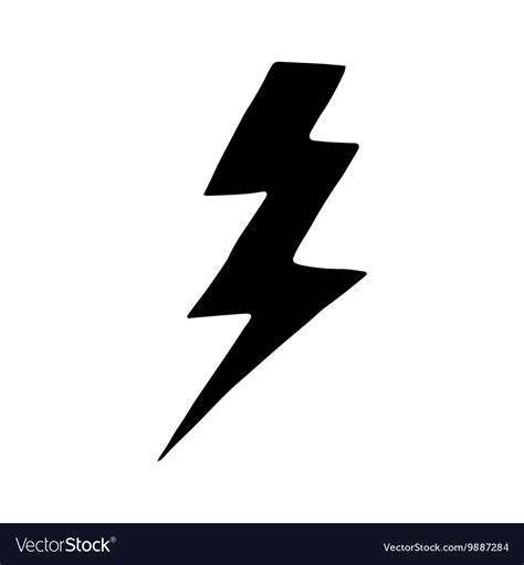 Simple hand drawn doodle of a lightning bolt Vector Image