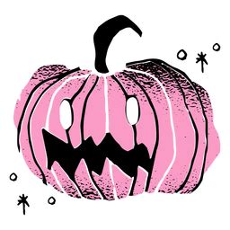 Shiny Scary Pumpkin Textured PNG & SVG Design For T-Shirts