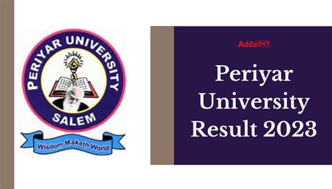 Periyar University Results 2023, Check How to Download Marksheet