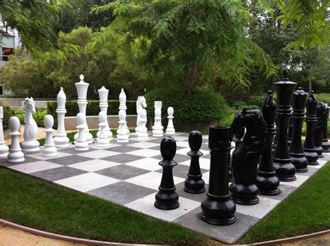 THE PLEASURE OF CHESS… LARGE OUTDOOR CHESS SETS! | Outdoor, White gardens, Backyard