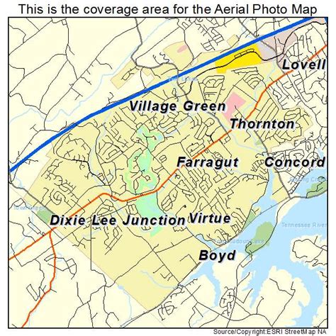 Aerial Photography Map of Farragut, TN Tennessee