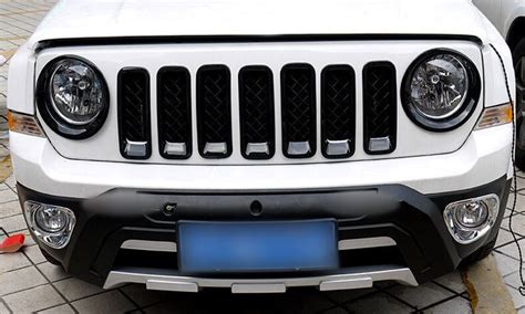 ABS Exterior Black Front Head Light Lamp Cover Trim 2pcs For Jeep Patriot 2011 2012 2013 2014 ...