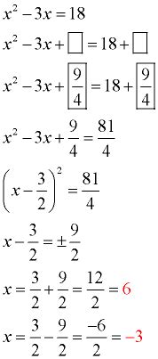 Completing the Square Examples - MathBitsNotebook(A1)