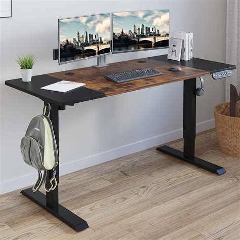 Electric Height Adjustable Standing Desk, Radlove 55'' x 24'' Stand Up Desk Workstation, Splice ...