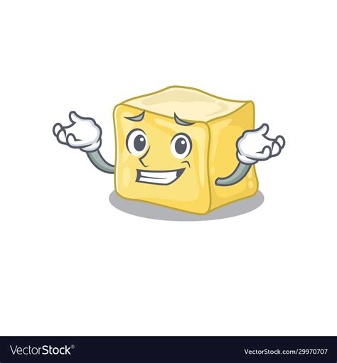 Super funny grinning creamy butter mascot cartoon Vector Image