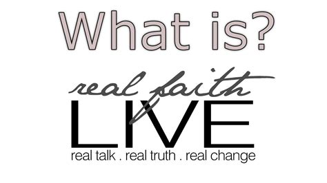 What is Real Faith Live? - YouTube