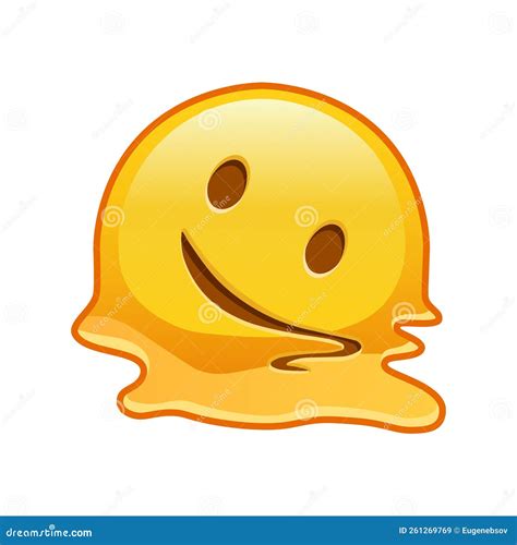 Melting Face Large Size of Yellow Emoji Smile Stock Vector - Illustration of chat, happy: 261269769