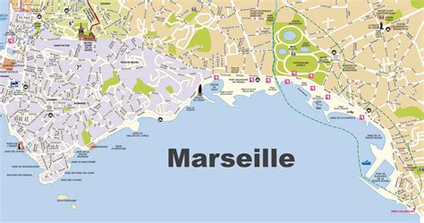 Marseille beach map - Marseille beaches map (Provence-Alpes-Côte d'Azur ...