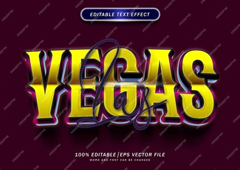 Premium Vector | 3d luxury las vegas text effect neon font style editable mockup text effect