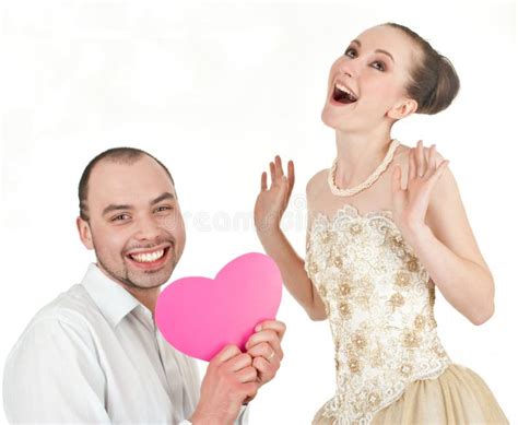 Beautiful Smiling Wedding Couple Stock Photo - Image of valentine ...