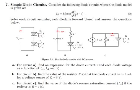 Solved 7. Simple Diode Circuits. Consider the following | Chegg.com