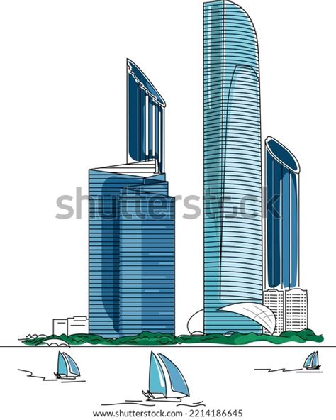 Abu Dhabi Skyline Hand Drawn Doodle Stock Vector (Royalty Free) 2214186645 | Shutterstock