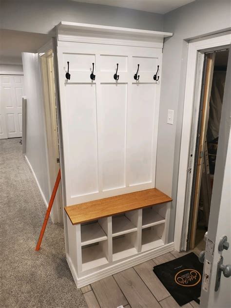 Mudroom coat rack plans ~ Easy Hallway Organization with Mudroom ...