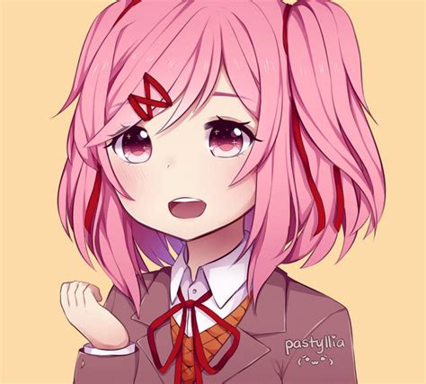 Some more adorable Natsuki fanart! : DDLC The Legend Of Zelda, Tsundere, Kingdom Hearts, Neko ...