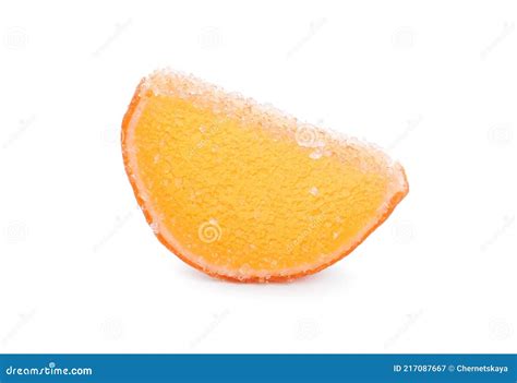 Tasty Orange Jelly Candy Isolated on White Stock Image - Image of bonbon, children: 217087667