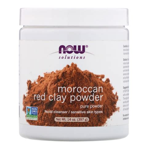 Now Foods Solutions Moroccan Red Clay Powder 14 oz 397 g - Walmart.com - Walmart.com