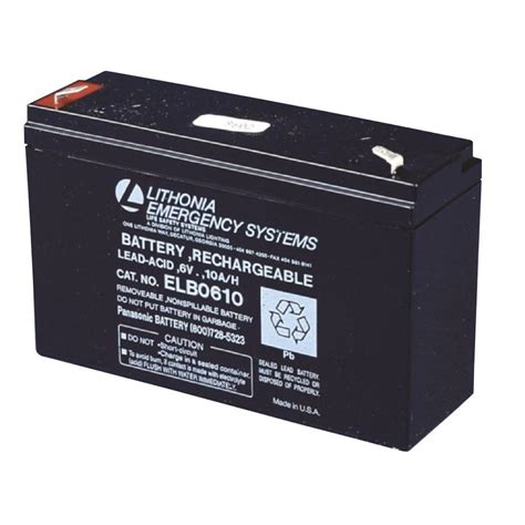 Lithonia Lighting ELB 0610 6-Volt Emergency Replacement Battery-ELB ...