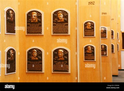 Plaques, National Baseball Hall of Fame, Cooperstown, NY Stock Photo ...