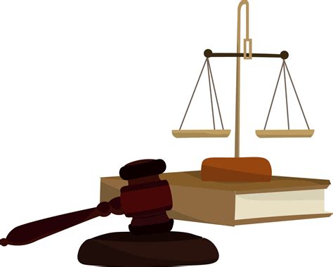 Gavel and scales on a book, illustration, vector on white background. 13732326 Vector Art at ...