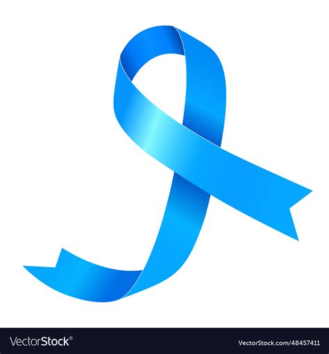 Prostate cancer awareness month blue ribbon Vector Image