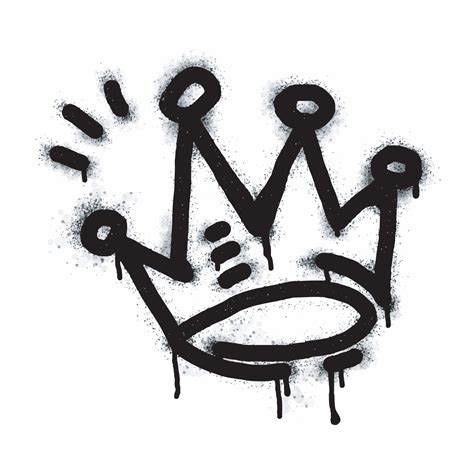 collection of Spray painted graffiti crown sign in black over white ...