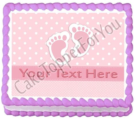 Baby Feet Foot Pink Edible Cake or Cupcake Topper - Etsy