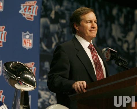 Photo: Super Bowl XLII coaches press conferences Bill Belichick ...