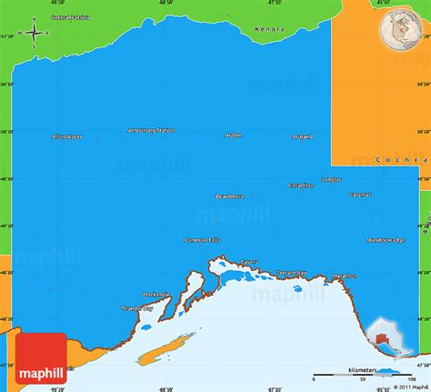 Political Simple Map of Thunder Bay