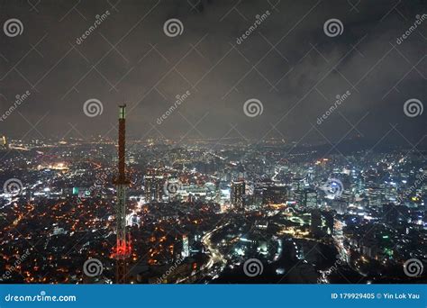 Seoul Skyline at Night, Korea Stock Image - Image of landmark, korea ...