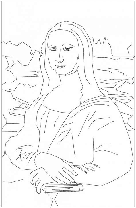 Free Mona Lisa Coloring Page