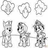 Paw Patrol Coloring Badges Pages sketch template