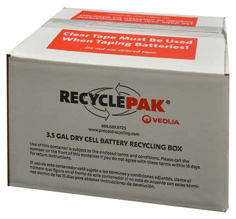 RECYCLEPAK Battery Recycling Kit, Dry Cell Batteries, Prepaid Disposal ...