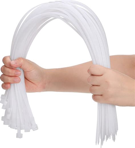 50 Pieces Zip Ties Heavy Duty 24 Inch Strong Large Cable Wire Ties white clear zip ties ...