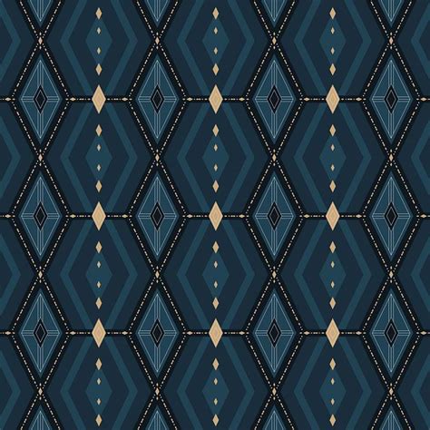 Seamless navy blue geometric patterned | Premium Vector - rawpixel