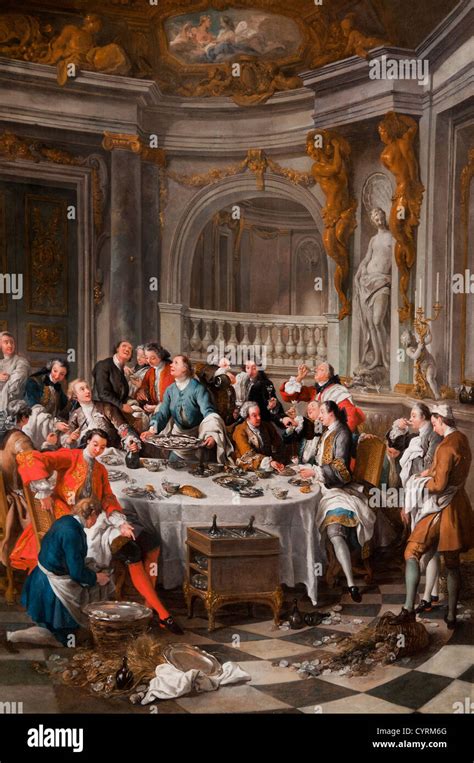 The Oyster Lunch 1735 by Troy Jean Francois de 1679-1752 France French Stock Photo - Alamy