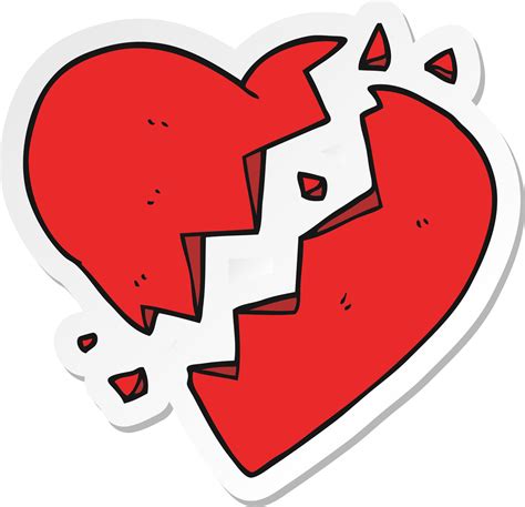 sticker of a cartoon broken heart 10765764 Vector Art at Vecteezy