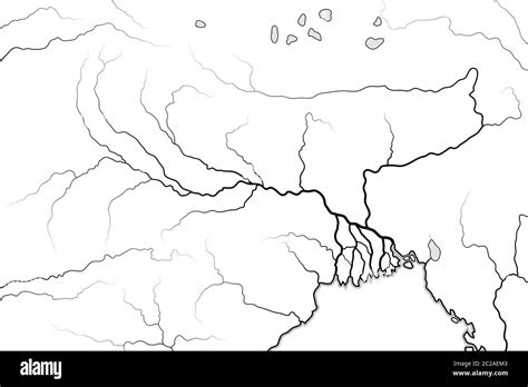 World Map of The GANGES RIVER Valley & Delta: India, Nepal, Bengal, Bangladesh. Geographic chart ...