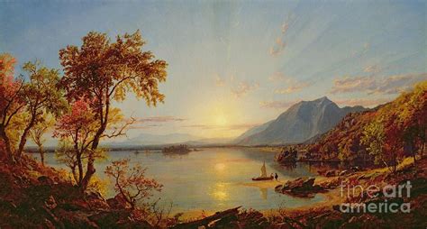 Sunset Lake George Painting by Jasper Francis Cropsey - Pixels