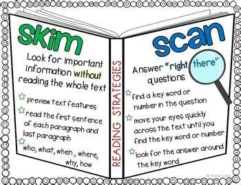 Skim and Scan - A PowerPoint Lesson, Graphic Organizer and Poster | Skimming and scanning ...