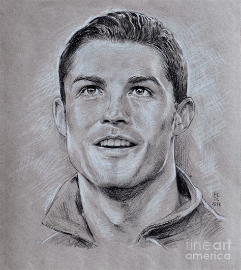 Cristiano Ronaldo Drawing by Olesia Panaseiko