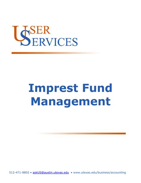 Imprest Fund Management